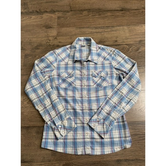 TILT Tops - Womens TILT stretch western pearl snap long sleeve button up plaid size M